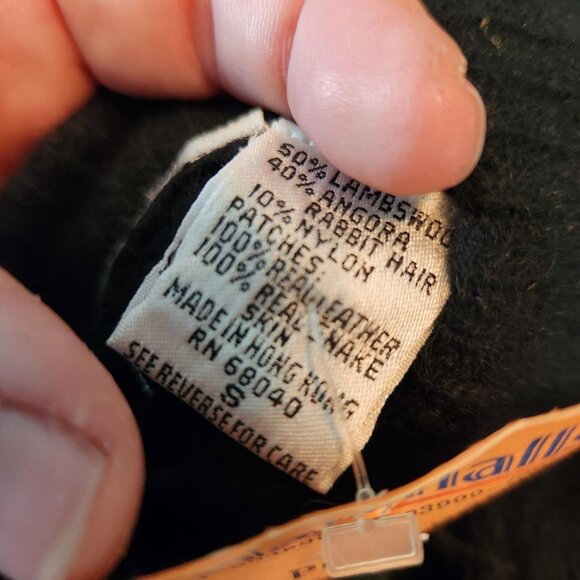 Vintage 1980s Black Angora Lambswool Beaded Batwing Sweater Mock Neck Glam NOS - Picture 6 of 6